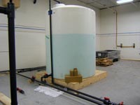 clean effluent in holding tank